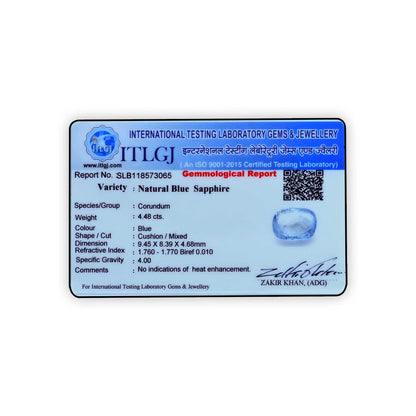 Blue Sapphire (Neelam) - 4.48 Carat