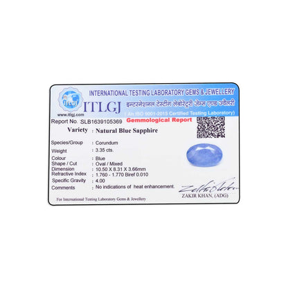 Blue Sapphire (Neelam) 3.35 Carat