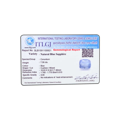 Blue Sapphire (Neelam) 7.56 Carat