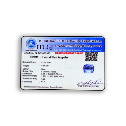 Ceylon Blue Sapphire 4.59 Carat