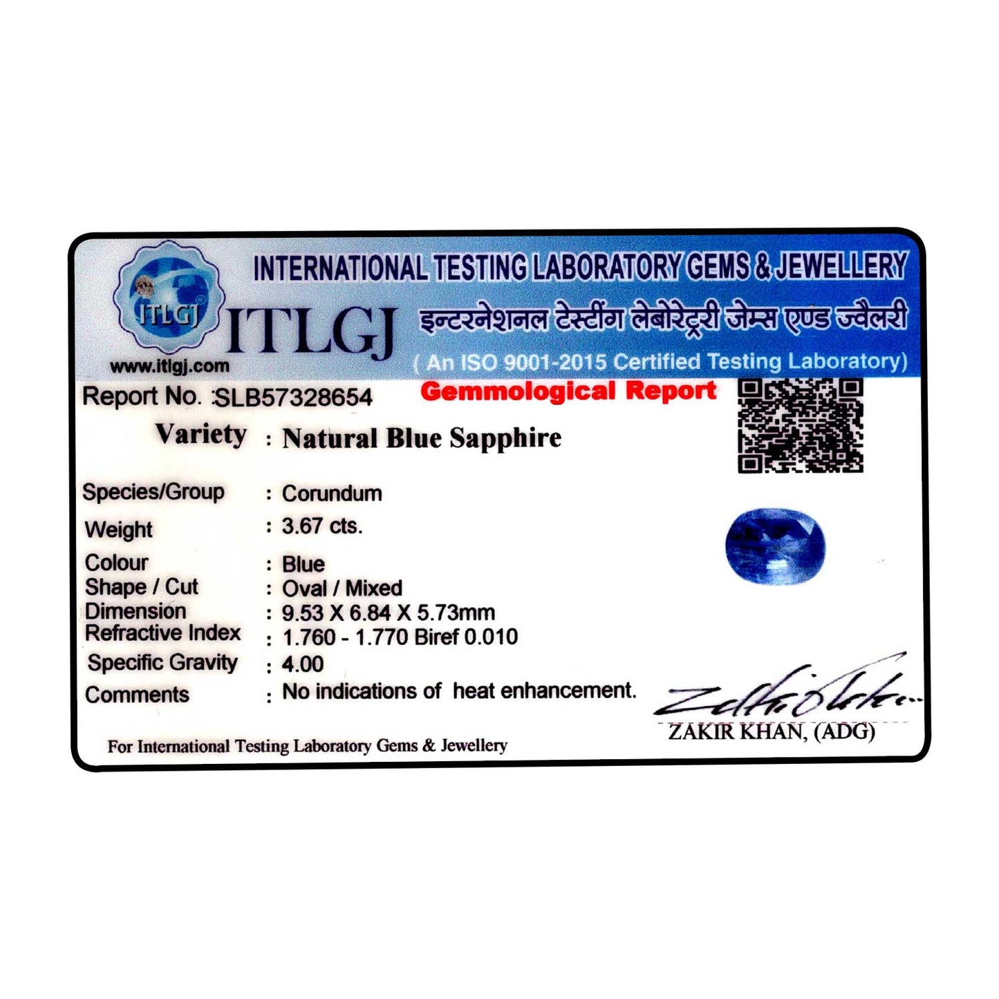 Blue Sapphire (Neelam) - 3.67 Carat
