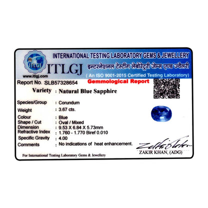 Blue Sapphire (Neelam) - 3.67 Carat