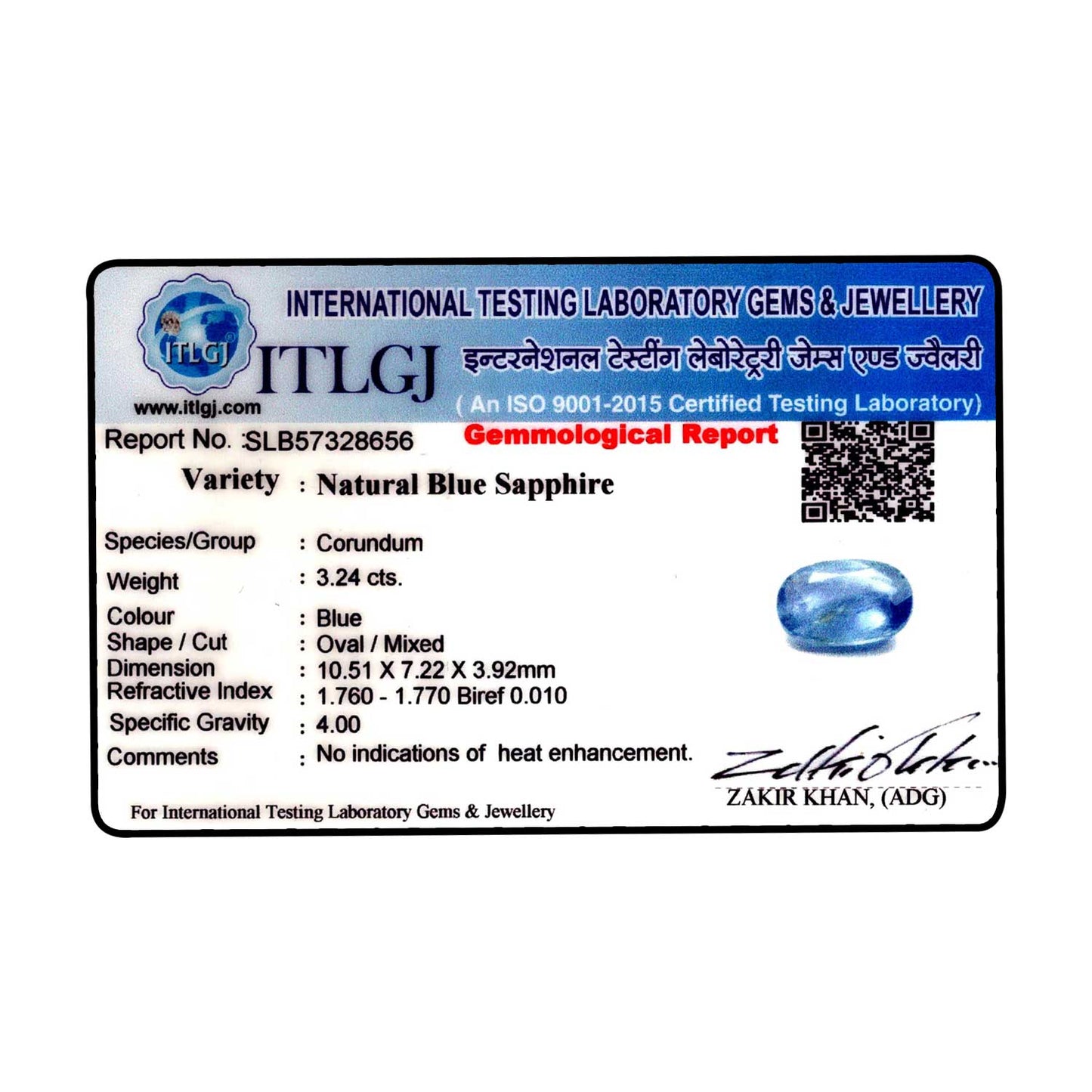 Blue Sapphire (Neelam) - 3.24 Carat