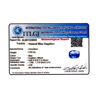 Blue Sapphire (Neelam) - 2.94 Carat