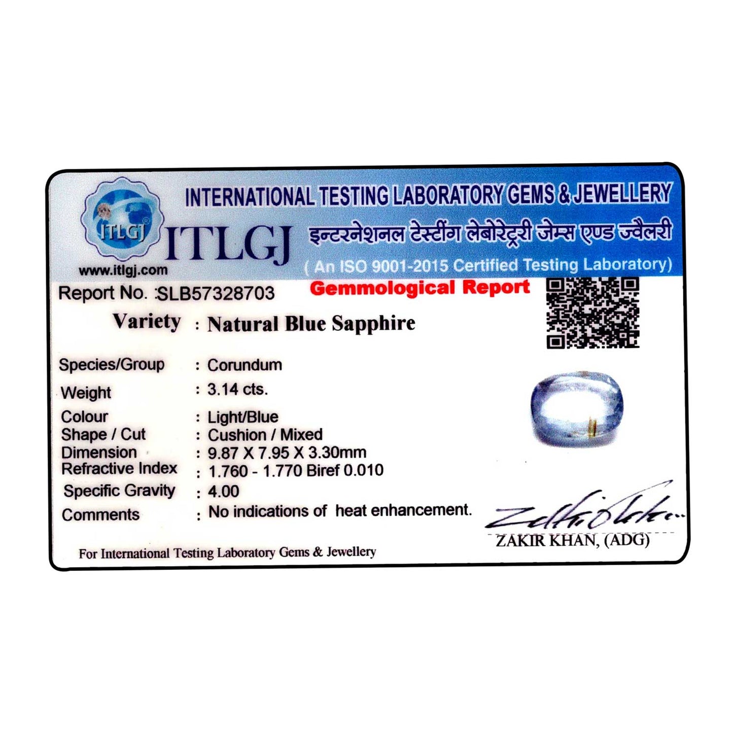 Blue Sapphire (Neelam) - 3.14 Carat