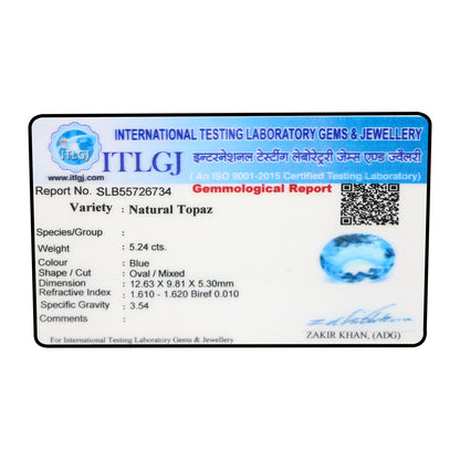 Swiss Blue Topaz 5.24 Carat