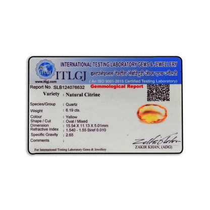 Citrine (Sunhela) Cts 6.19