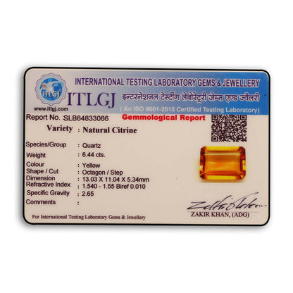 Citrine (Sunela) 6.44 Carat