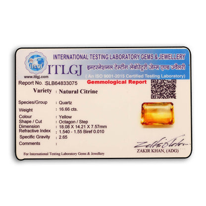 Citrine (Sunela) 16.66 Carat
