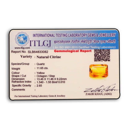 Citrine (Sunela) 11.65 Carat