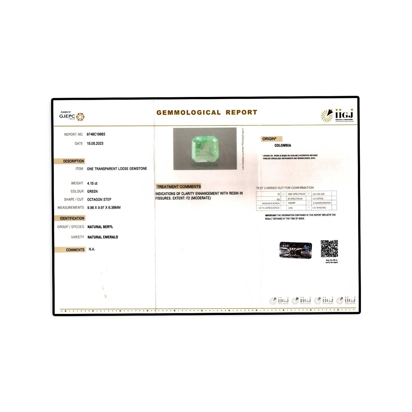 Colombian Emerald (Panna) - 4.15 Carat