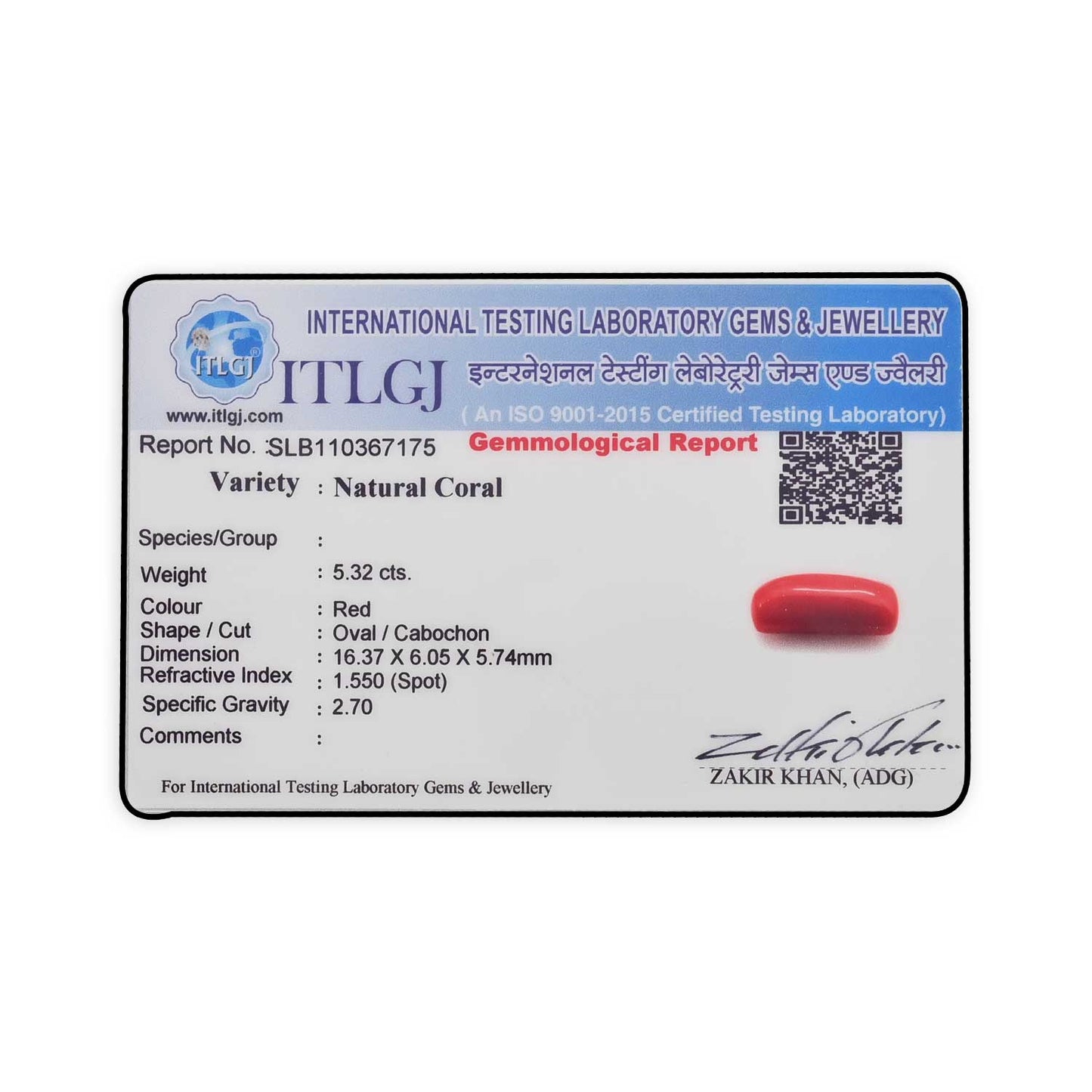 Red Coral (Moonga) - 5.32 Carat