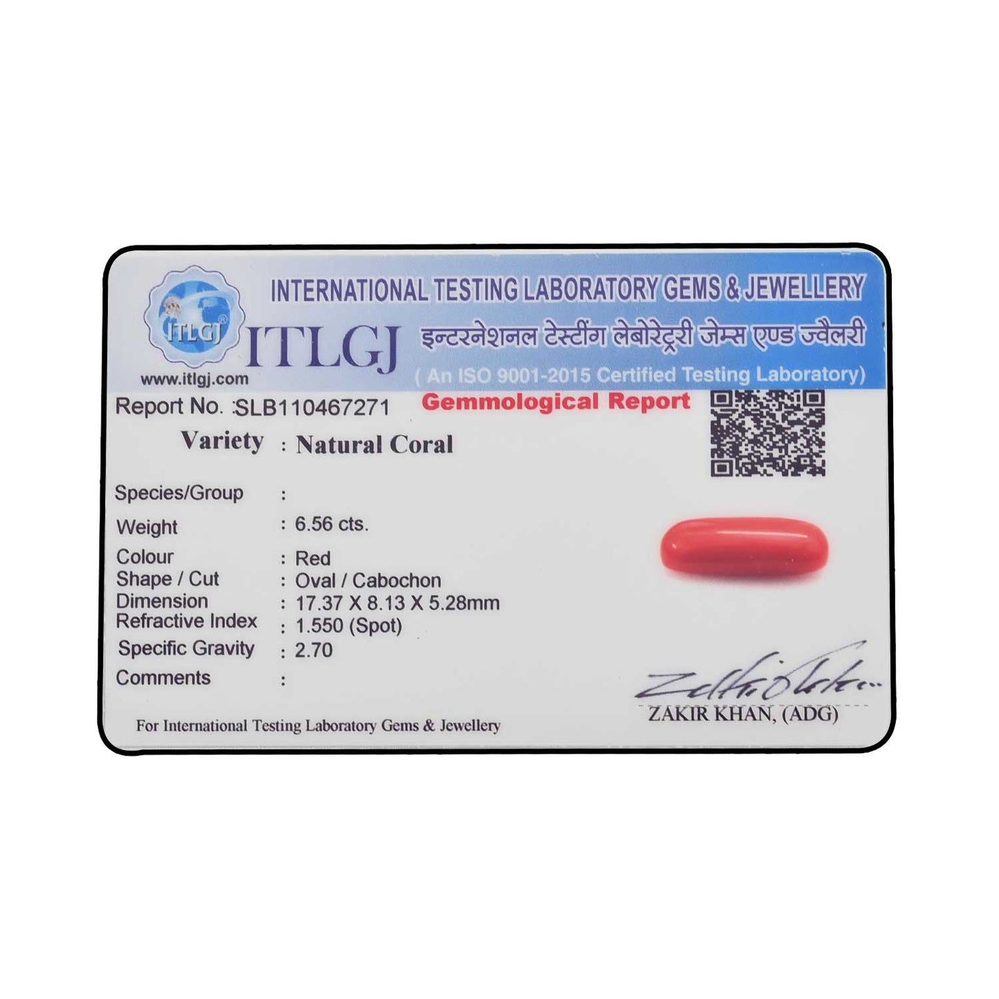 Red Coral (Moonga) - 6.56 Carat