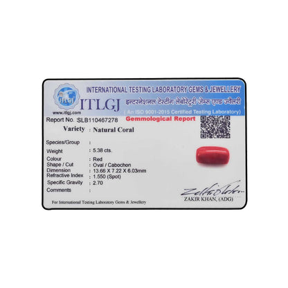 Red Coral (Moonga) - 5.38 Carat
