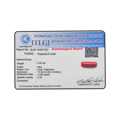 Red Coral (Moonga) - 6.55 Carat