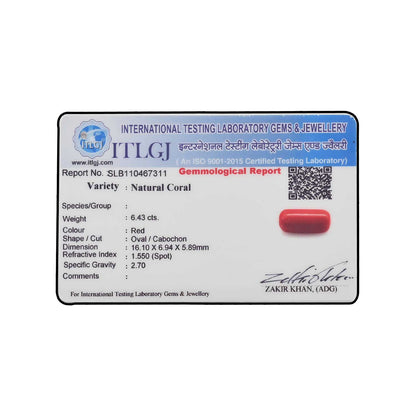 Red Coral (Moonga) - 6.43 Carat