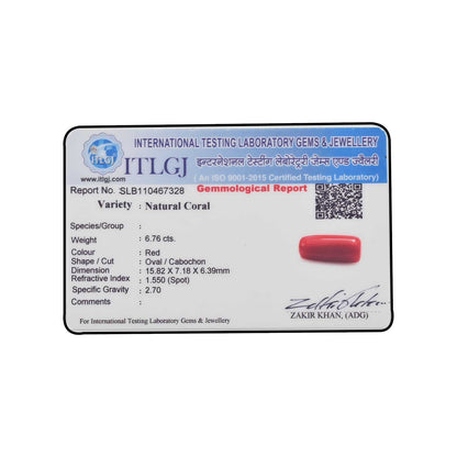 Red Coral (Moonga) - 6.76 Carat
