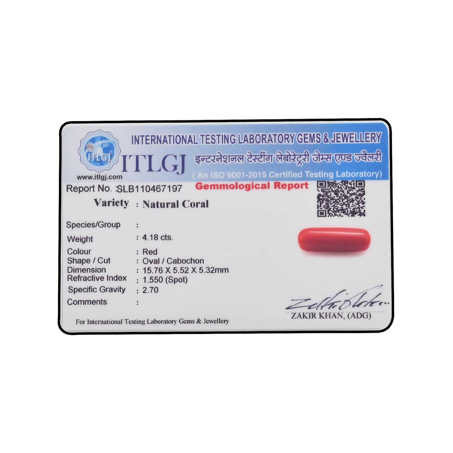 Red Coral (Moonga) - 4.18 Carat