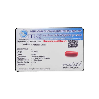 Red Coral (Moonga) - 4.45 Carat