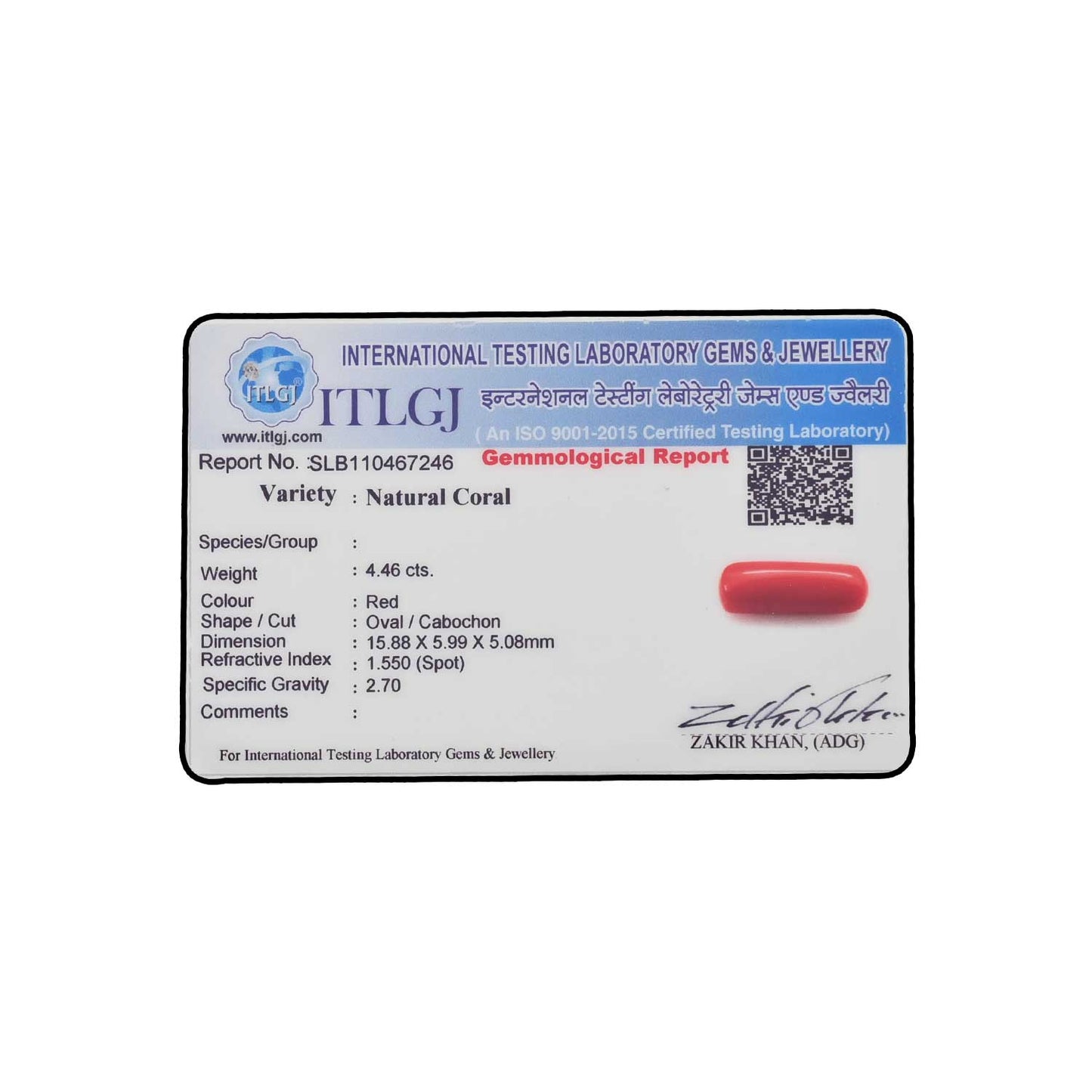 Red Coral (Moonga) - 4.46 Carat