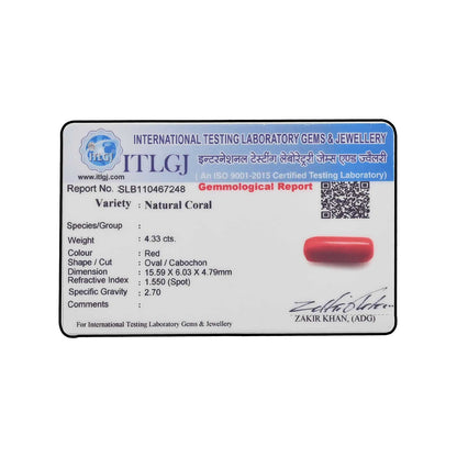 Red Coral (Moonga) - 4.33 Carat