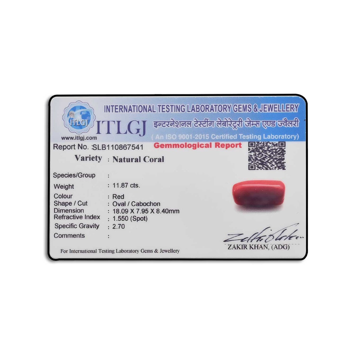 Red Coral (Moonga) - 11.87 Carat