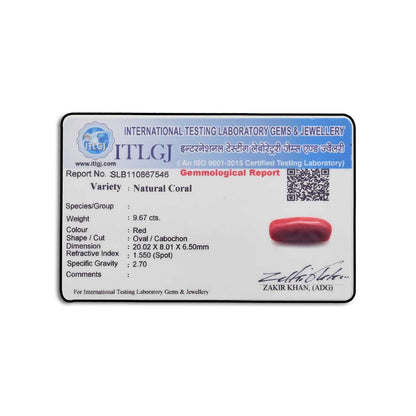 Red Coral (Moonga) - 9.67 Carat