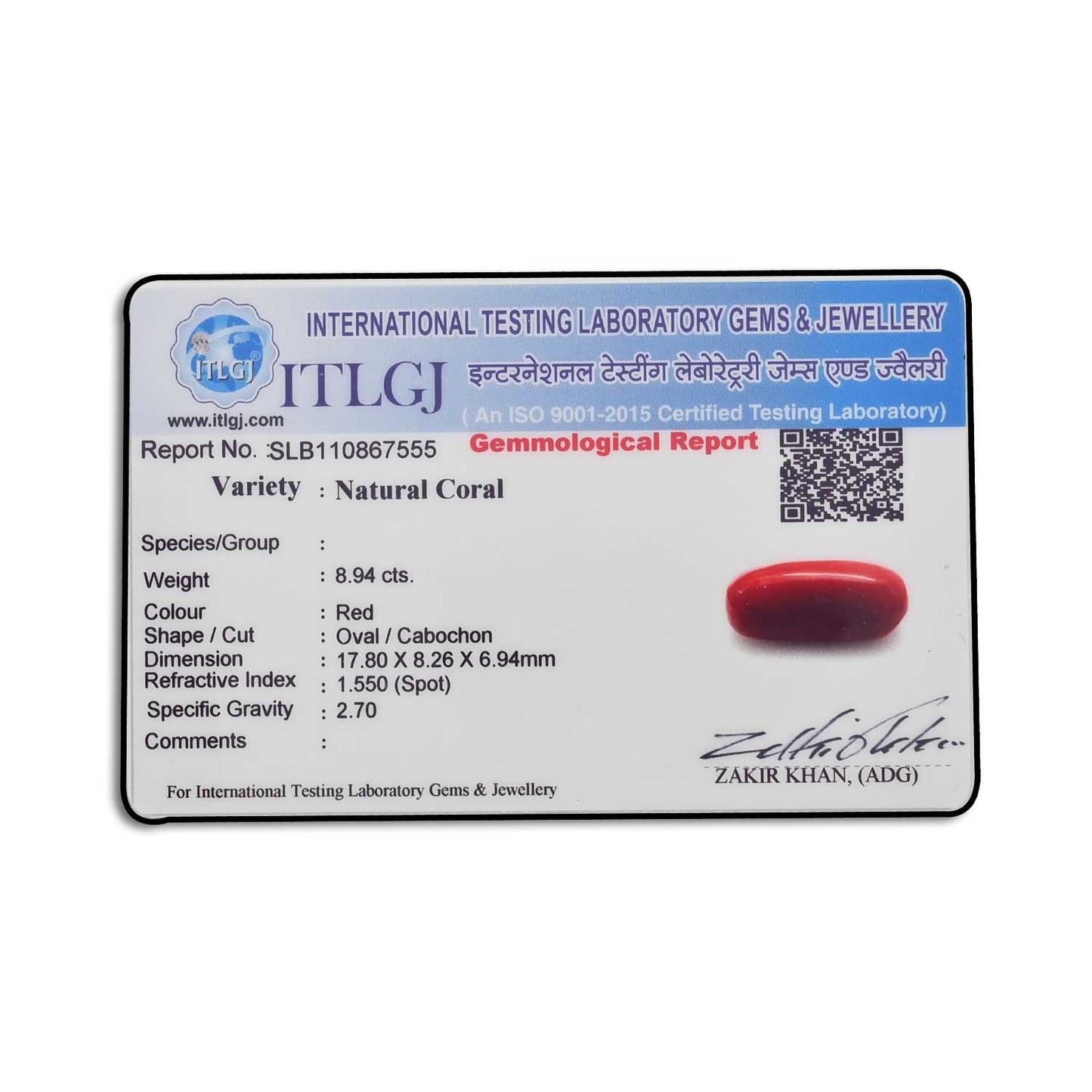 Red Coral (Moonga) - 8.94 Carat