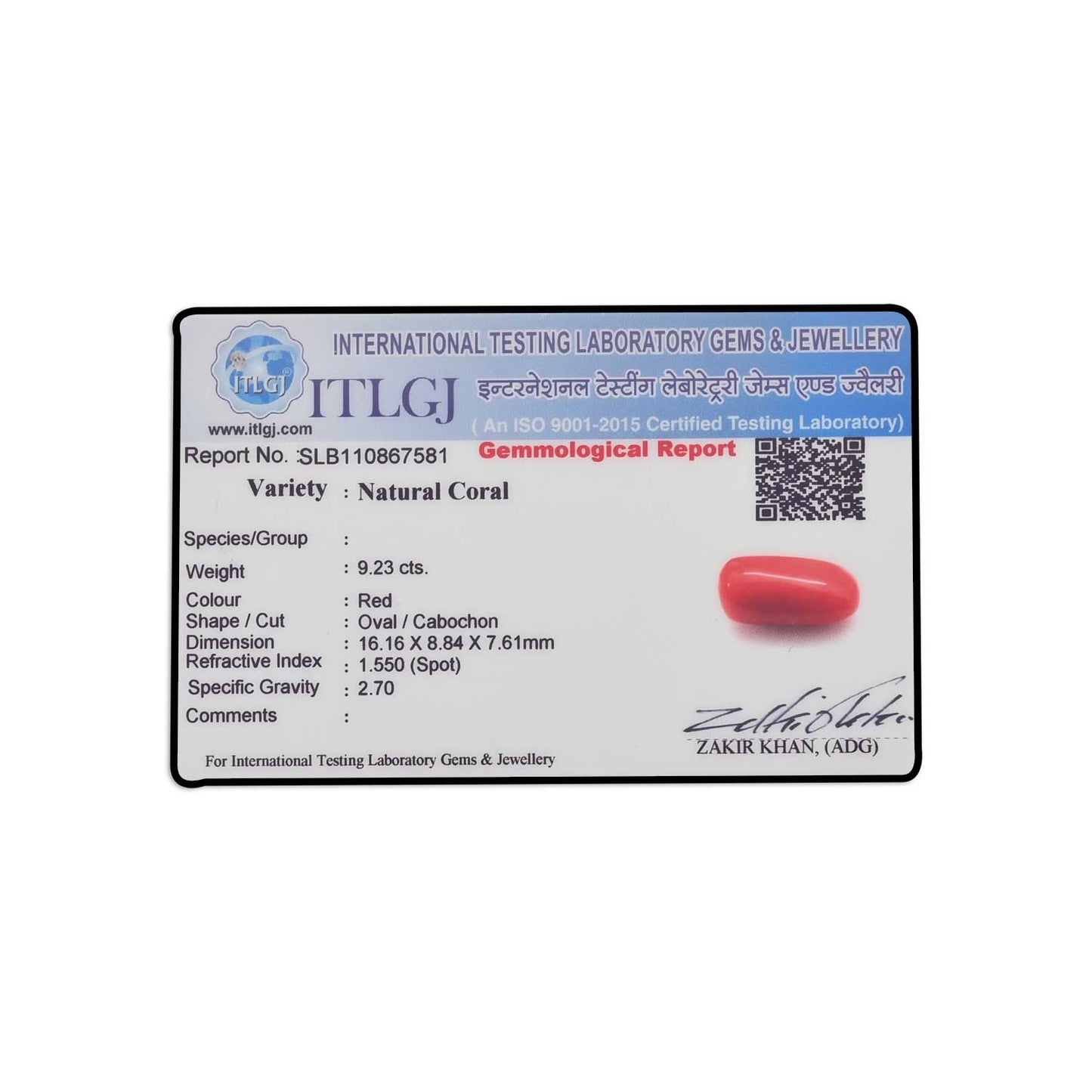 Red Coral (Moonga) - 9.23 Carat