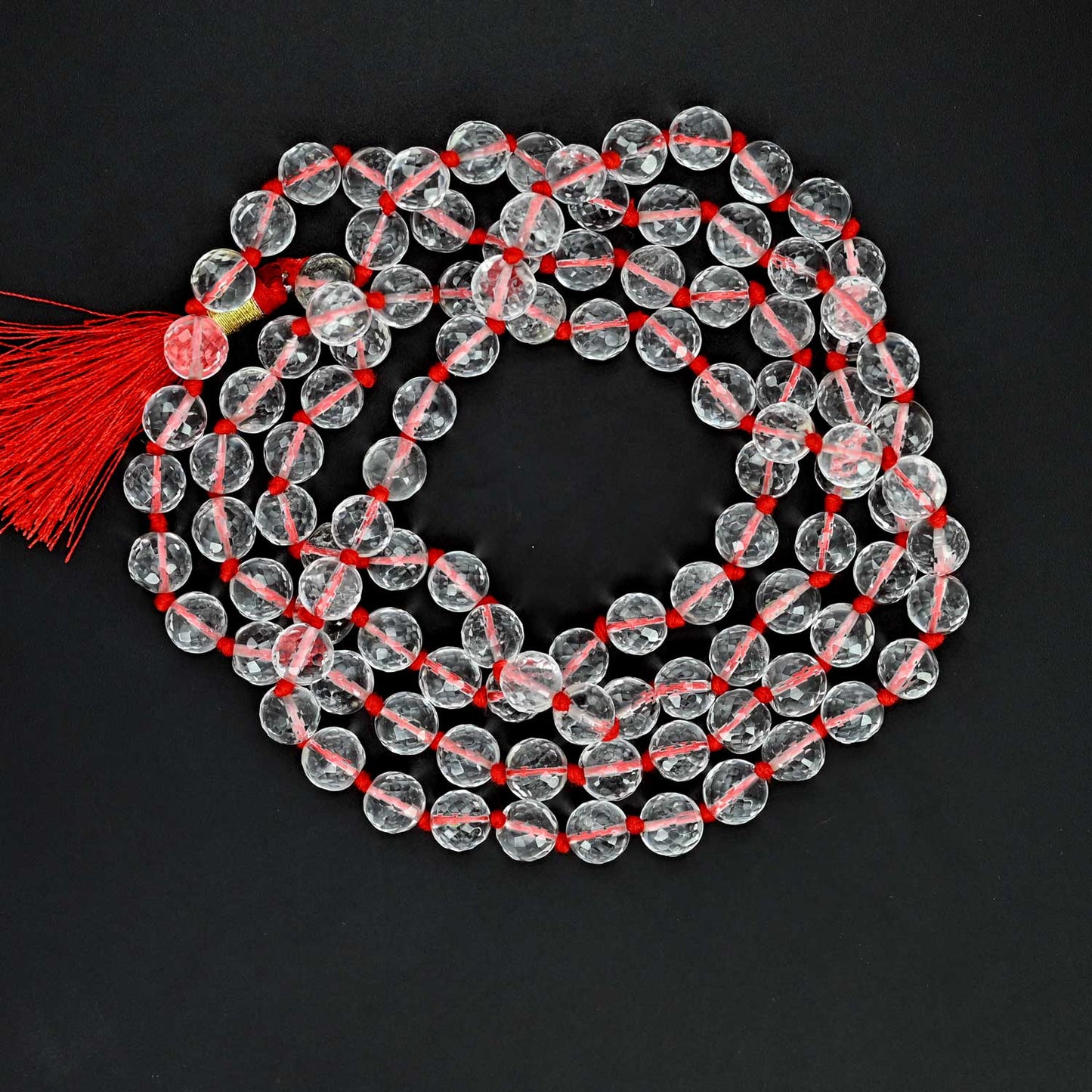 Crystal (Spathik) Mala Diamond Cut