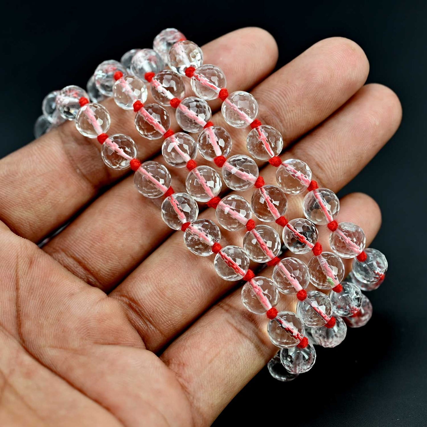 Crystal (Spathik) Mala Diamond Cut