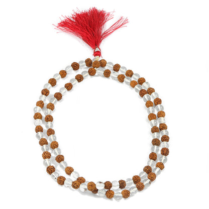 Crystal Rudraksha Mala GJSPC Certified 108+1 Beads