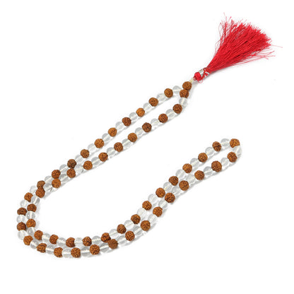 Crystal Rudraksha Mala GJSPC Certified 108+1 Beads