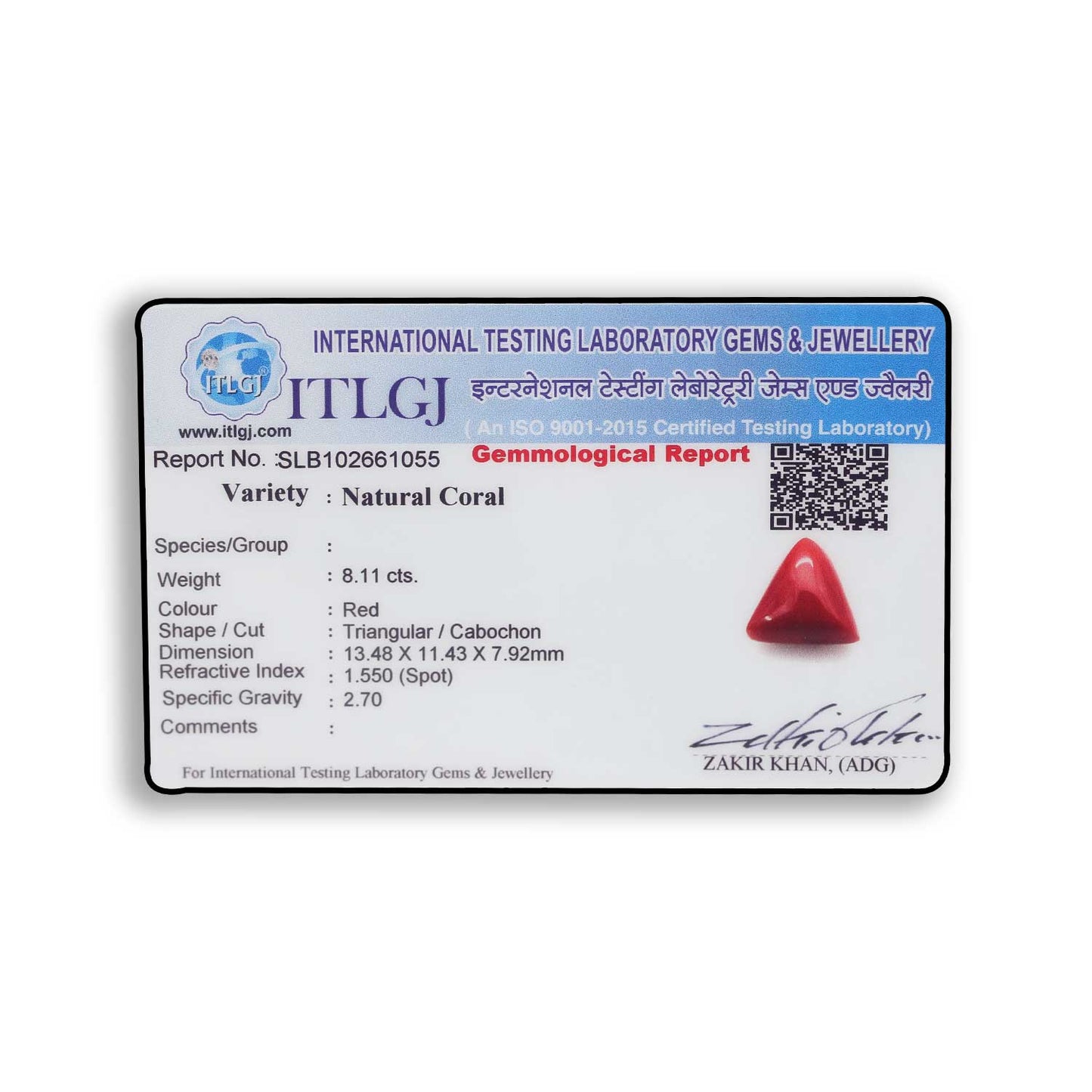 Red Coral (Moonga) - 8.11 Carat