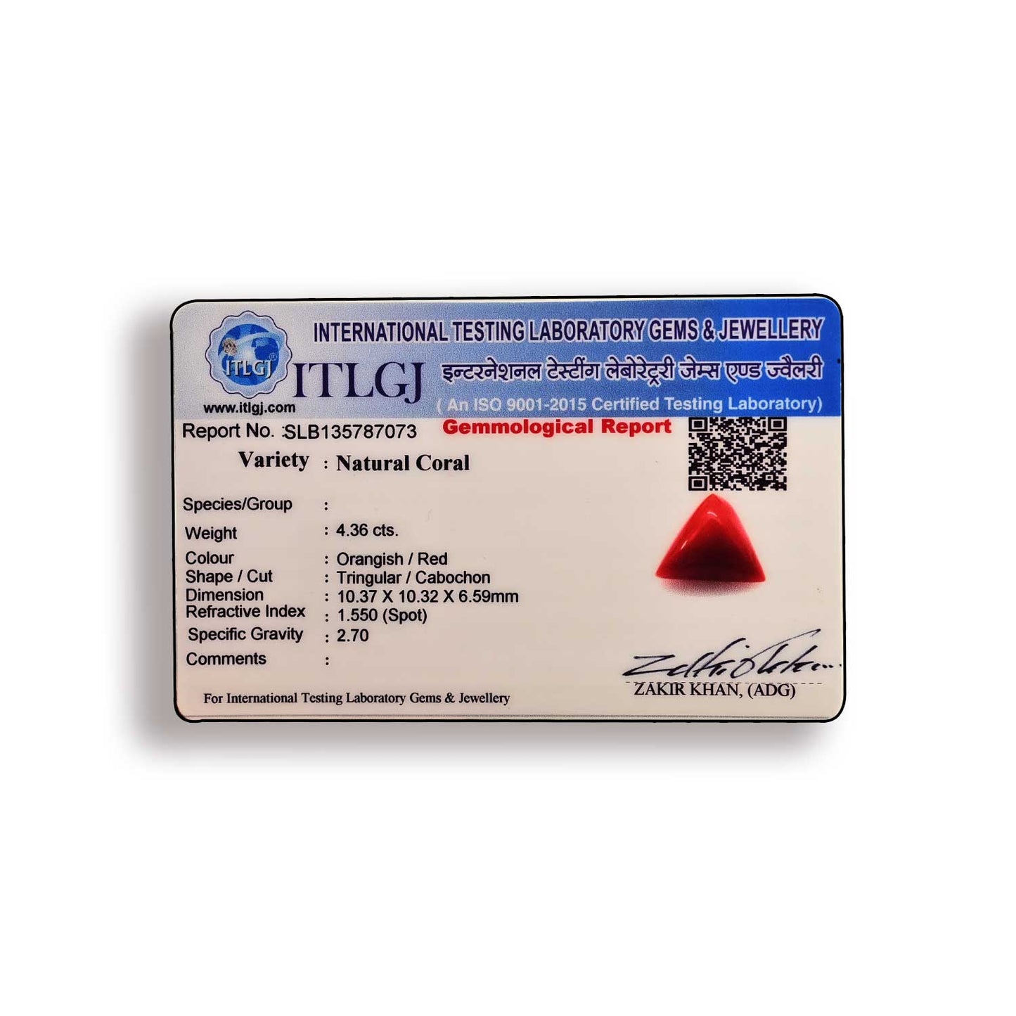 Red Coral (Moonga) Carat 4.36