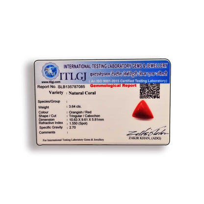 Red Coral (Moonga) Carat 3.64