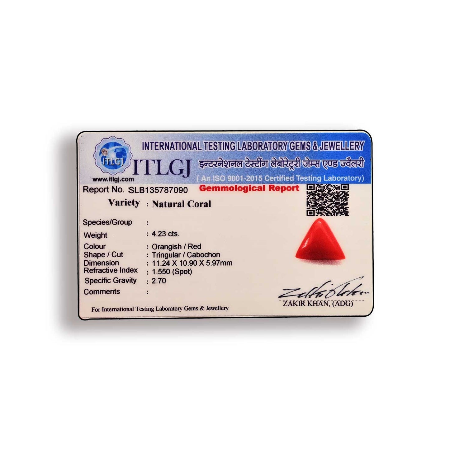 Red Coral (Moonga) Carat 4.23