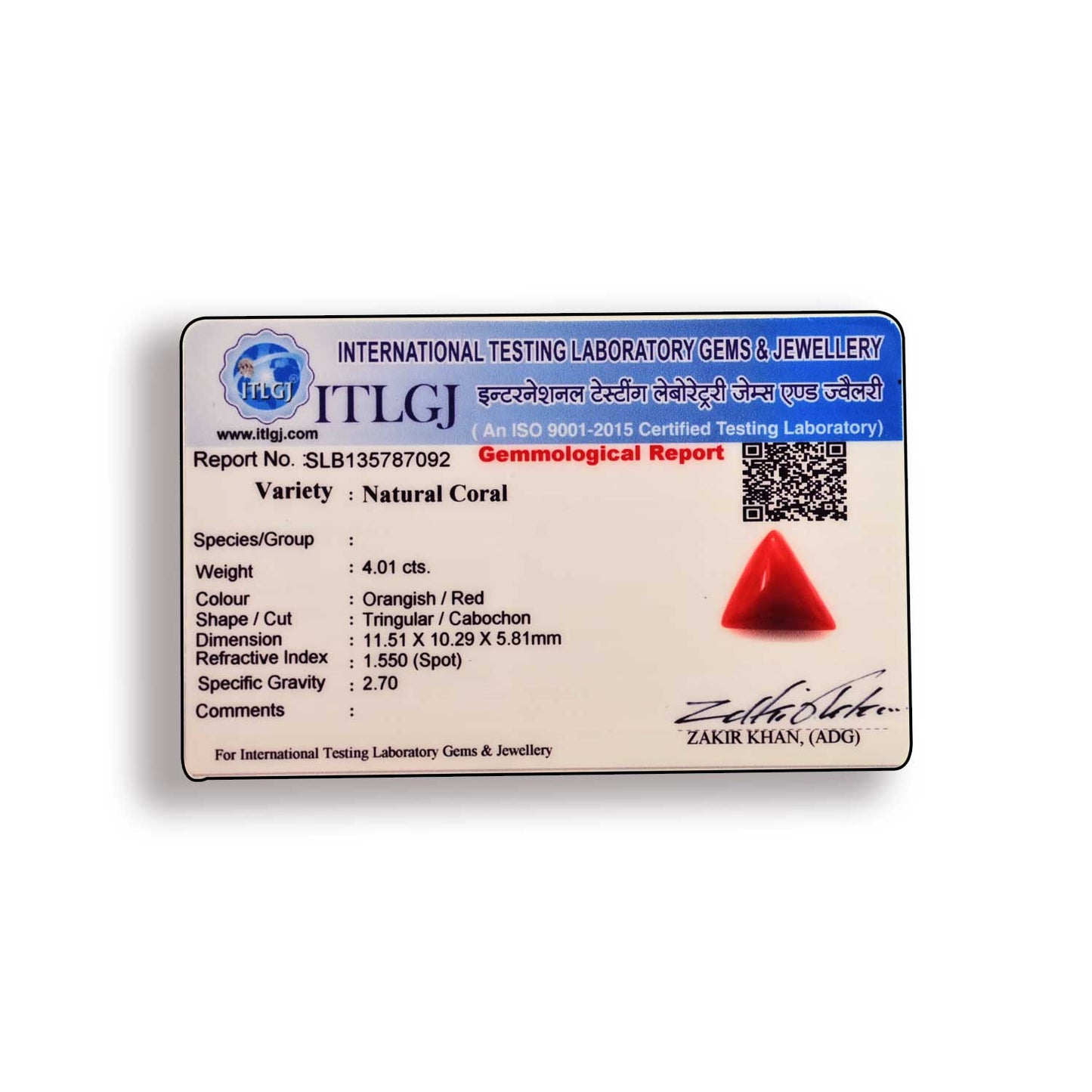 Red Coral (Moonga) Carat 4.01