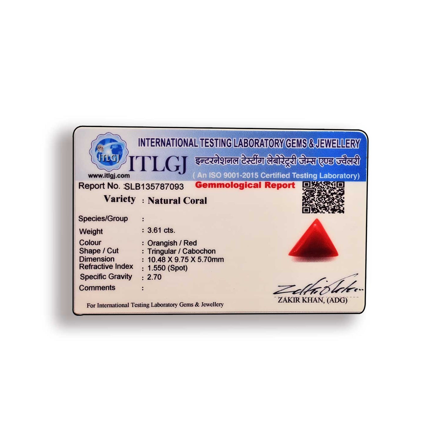 Red Coral (Moonga) Carat 3.61