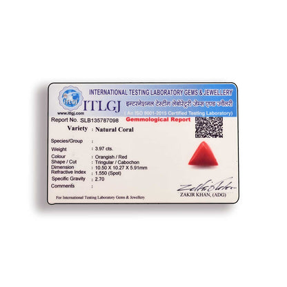 Red Coral (Moonga) Carat 3.97