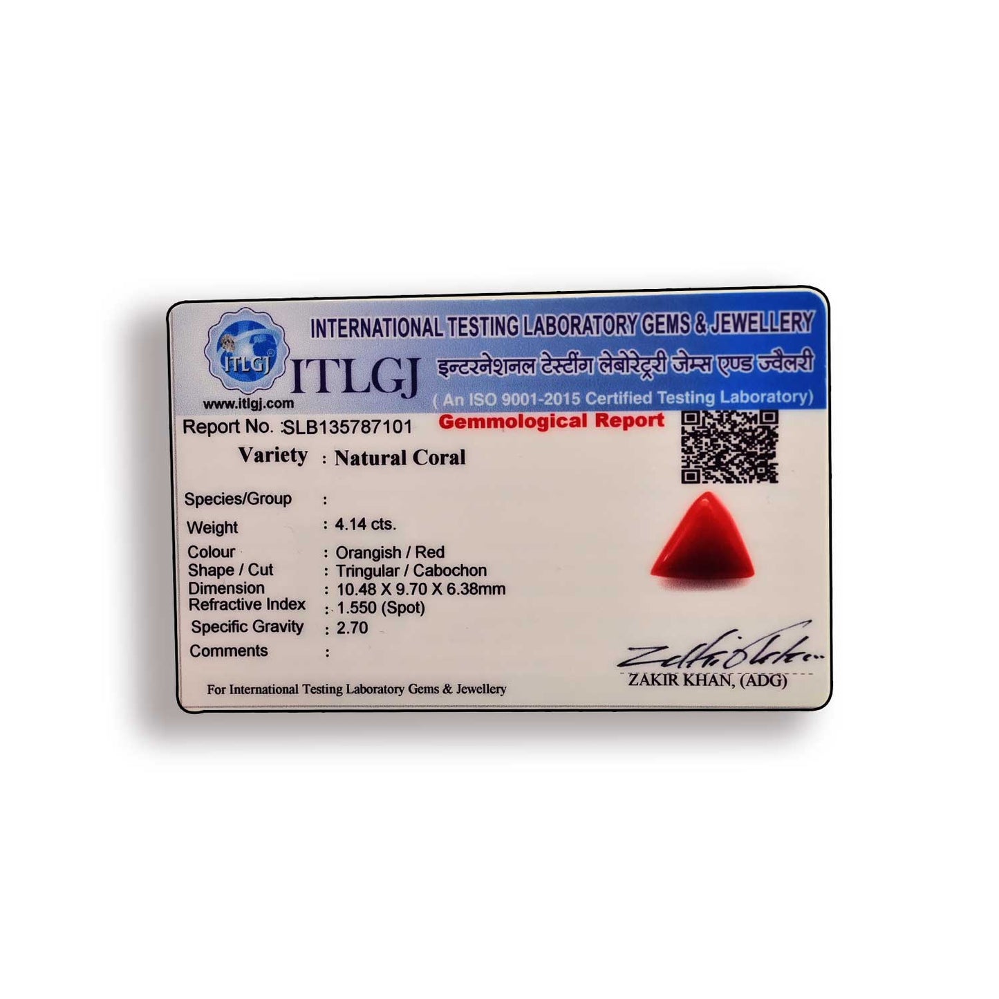 Red Coral (Moonga) Carat 4.14