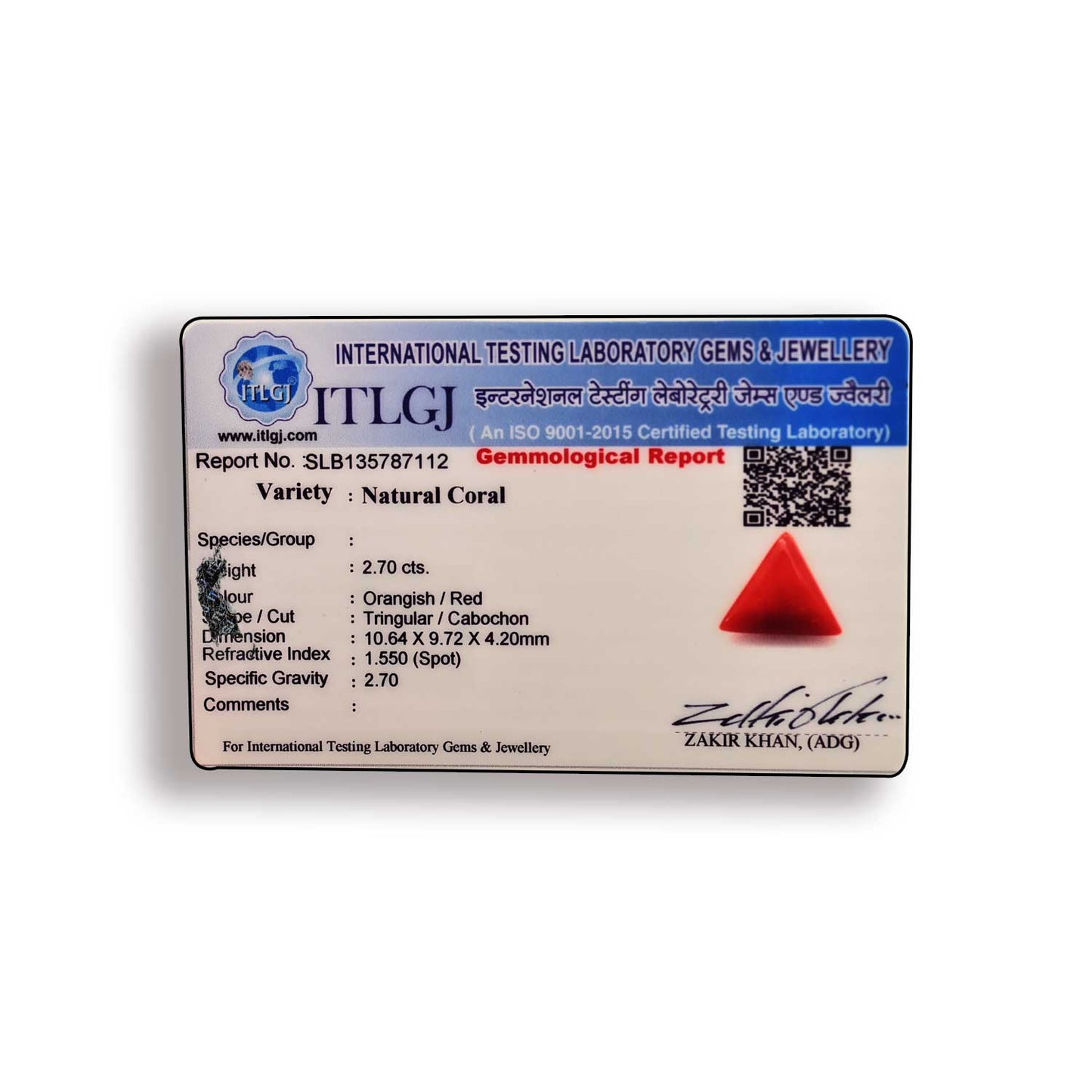 Red Coral (Moonga) Carat 2.7
