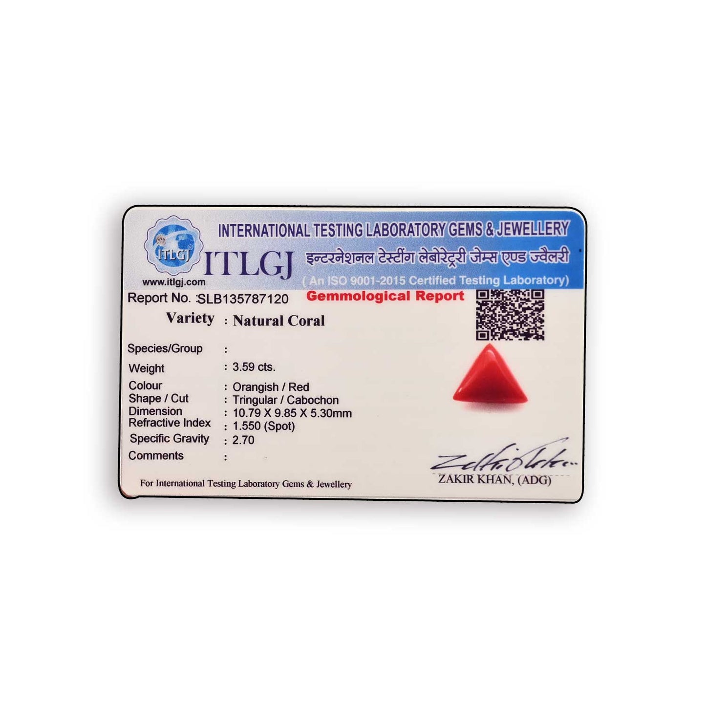 Red Coral (Moonga) Carat 3.59