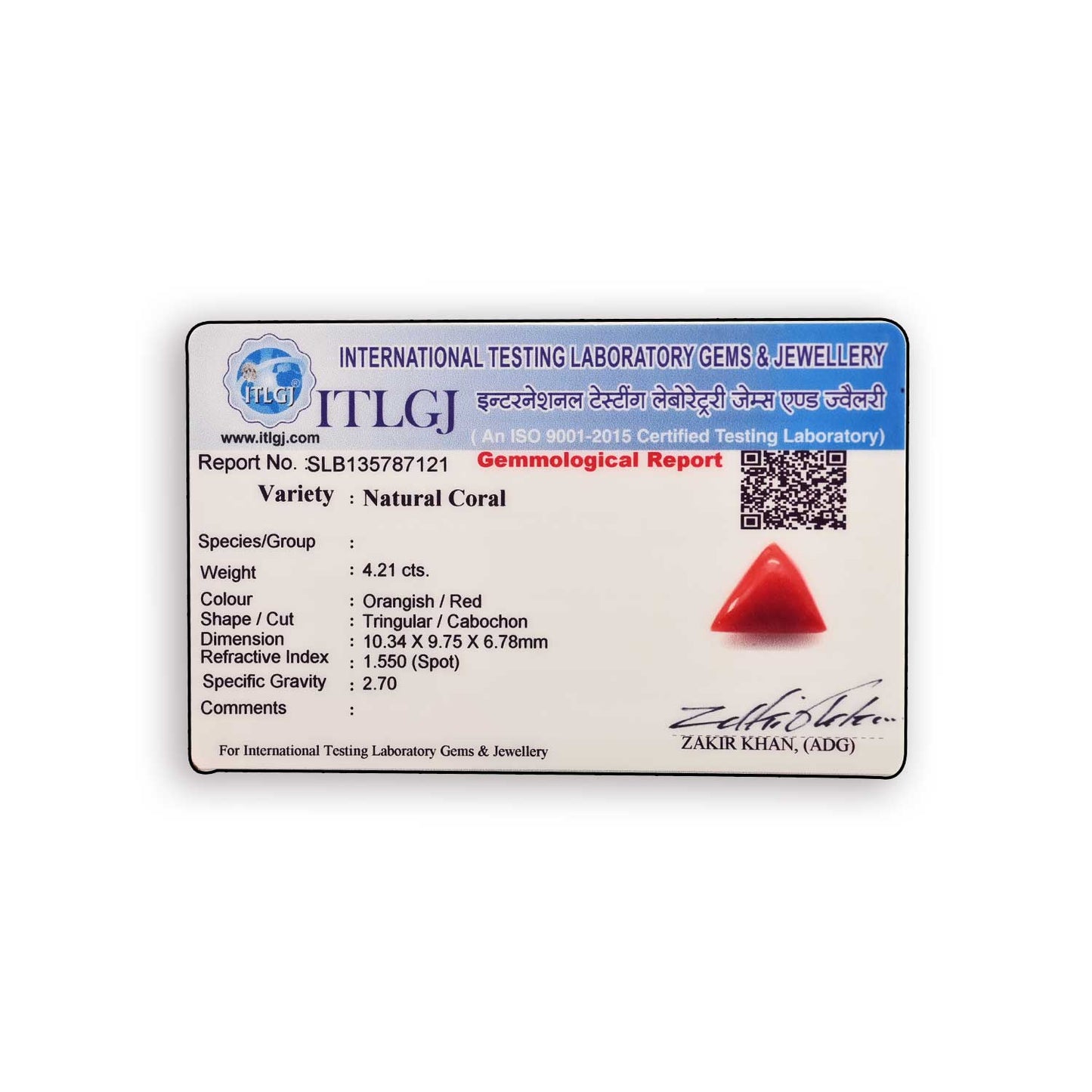 Red Coral (Moonga) Carat 4.21