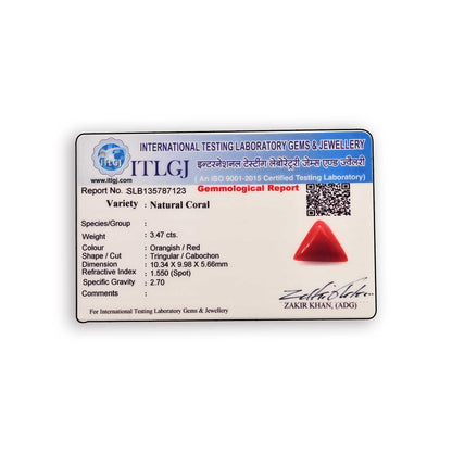 Red Coral (Moonga) Carat 3.47