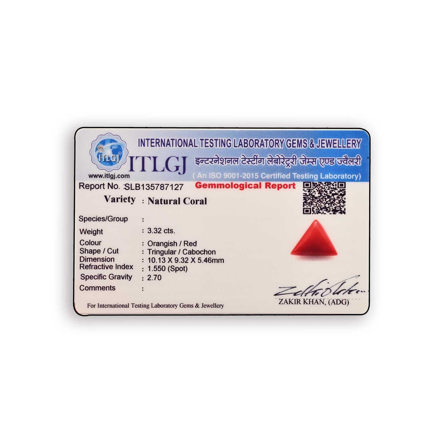 Red Coral (Moonga) Carat 3.32