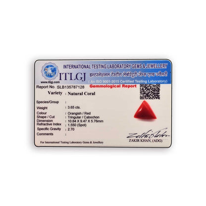 Red Coral (Moonga) Carat 3.65