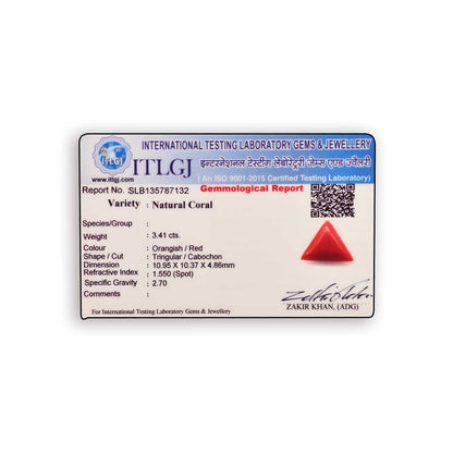 Red Coral (Moonga) Carat 3.41