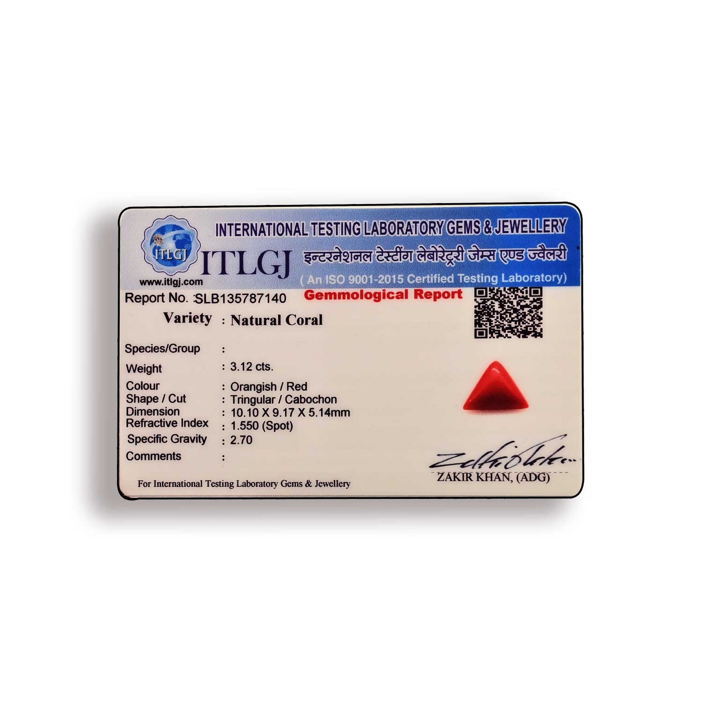 Red Coral (Moonga) Carat 3.12