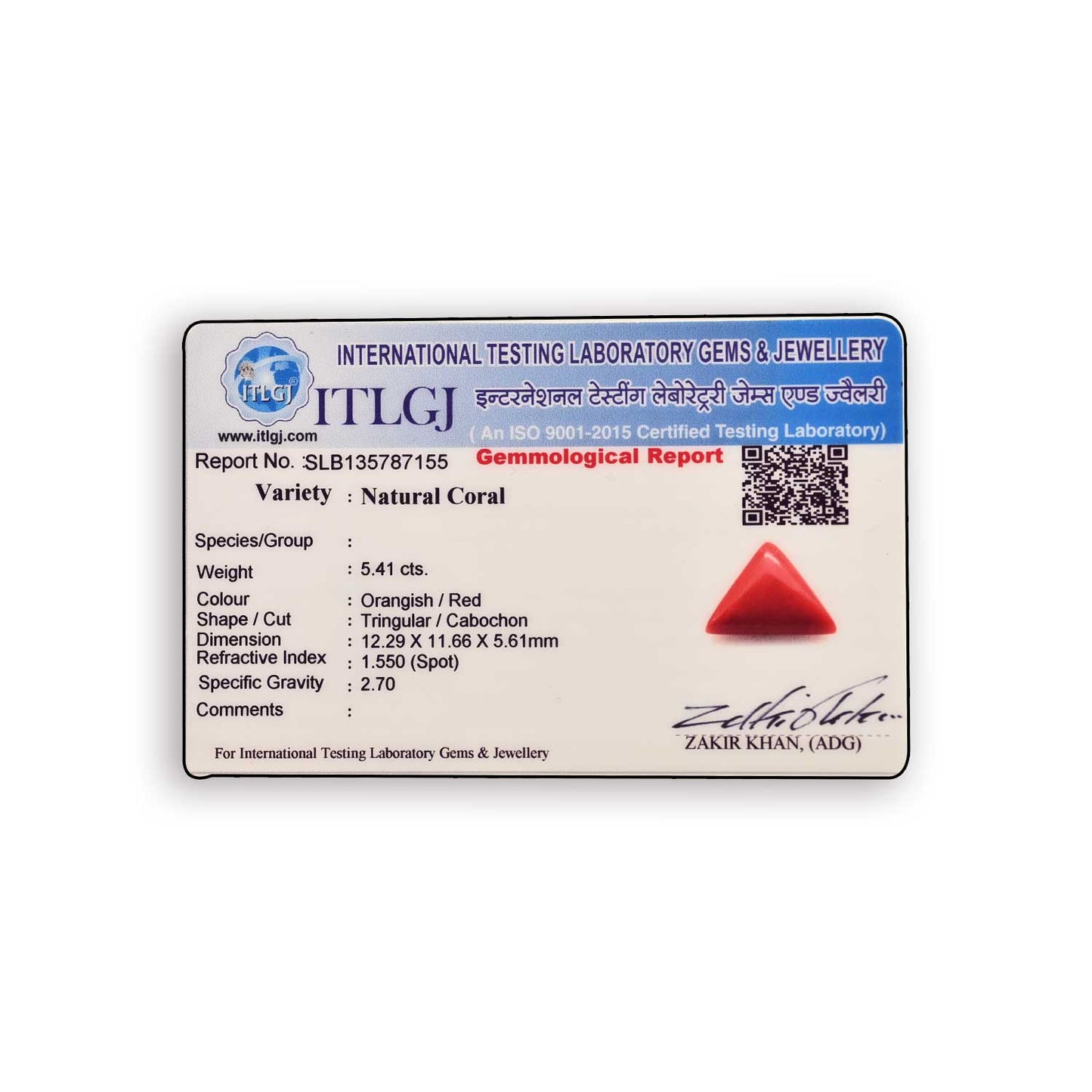 Red Coral (Moonga) Carat 5.41